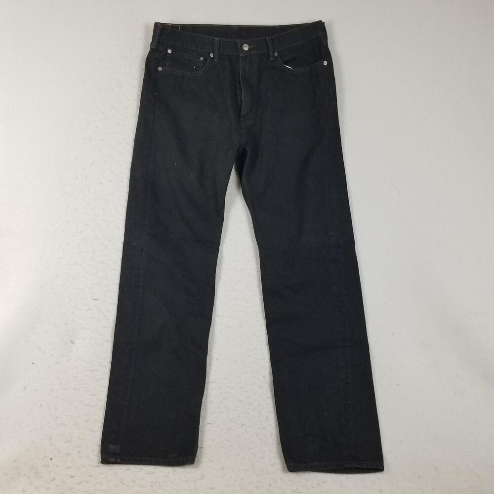Levis 505 Jeans Mens 38x34 Black Straight Leg Denim Classic Fit‎ Pants Casual